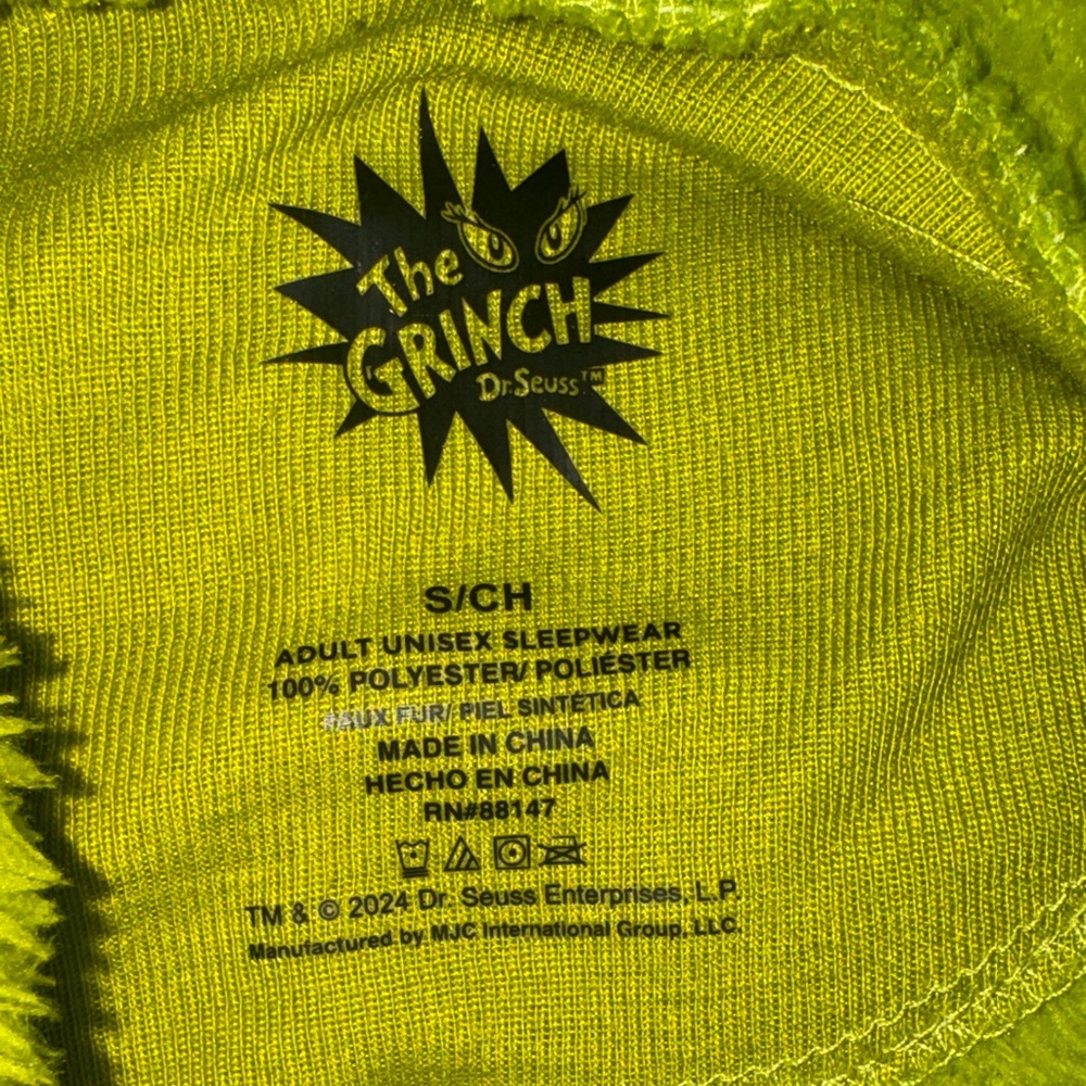 Green Grinch Hooded Onesie Zipper Closure Christmas Party Outfit Women’s Small - Picture 4 of 4